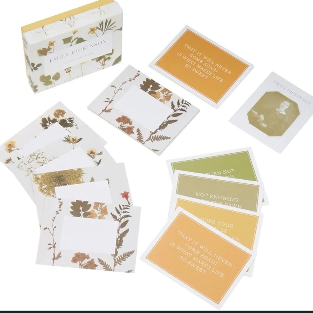 Emily Dickinson Notecards & Envelopes, boxed set of 12 notecards & envelopes